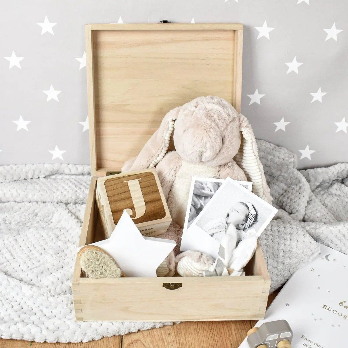 Personalised Wooden Baby Box, Engraved Baby Box, Baby Memory Box, Newborn Keepsake Box, Birth Stats Gift, Welcome Baby Box, New Baby Gift - Amy Lucy