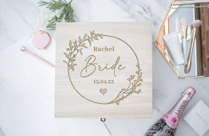 Personalised Wooden Bride Gift Box, Bride Engraved Gift Box, Bride Wooden Box, Luxury Bride Storage Box, Bride Shoe Box, Bride Memory Box - Amy Lucy