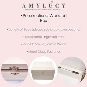 Personalised Wooden Bride Gift Box, Bride Engraved Gift Box, Bride Wooden Box, Luxury Bride Storage Box, Bride Shoe Box, Bride Memory Box - Amy Lucy