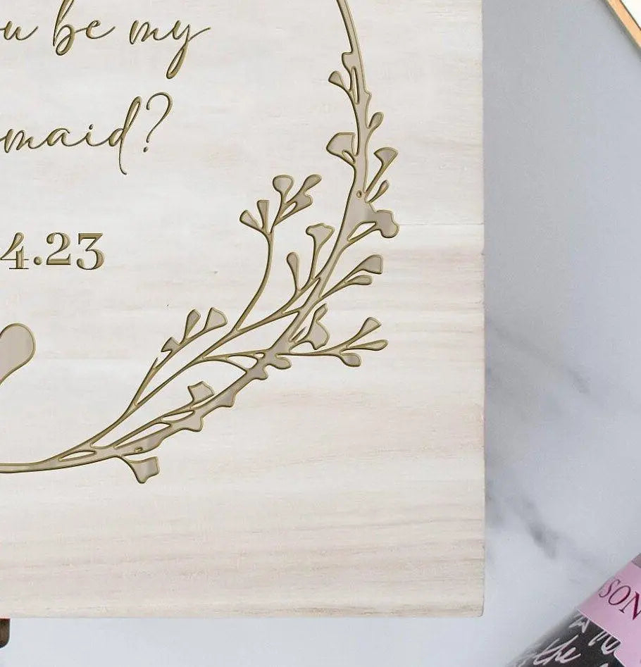 Personalised Wooden Bridesmaid Gift Box, Bridesmaid Engraved Gift Box, Bridesmaid Wooden Box, Luxury Bridesmaid Proposal Box - Amy Lucy