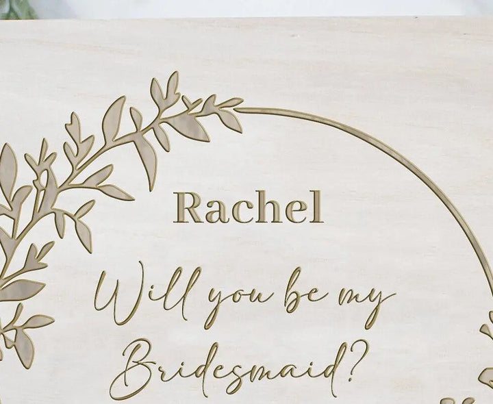 Personalised Wooden Bridesmaid Gift Box, Bridesmaid Engraved Gift Box, Bridesmaid Wooden Box, Luxury Bridesmaid Proposal Box - Amy Lucy