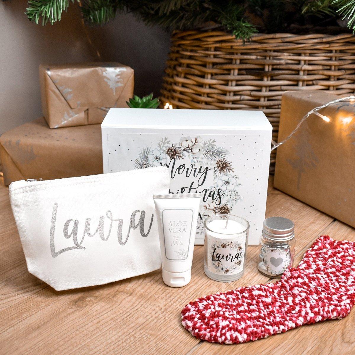 Personalised Wreath Gift Box, Christmas Gift Set, Filled Christmas Gift Box, Christmas Gift For Her, Personalised Gift Set, Xmas Gift Her - Amy Lucy
