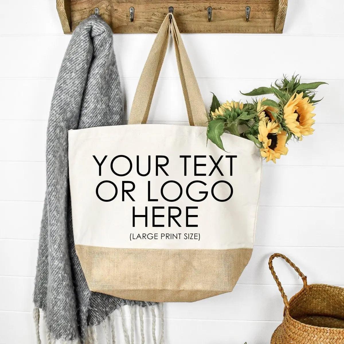 Personalised Your Text Tote Bag, Own Design Bag, Custom Logo Bag, Business Logo Bag, Small Business Bag, Custom Printed Bag,My Logo Bag Jute - Amy Lucy