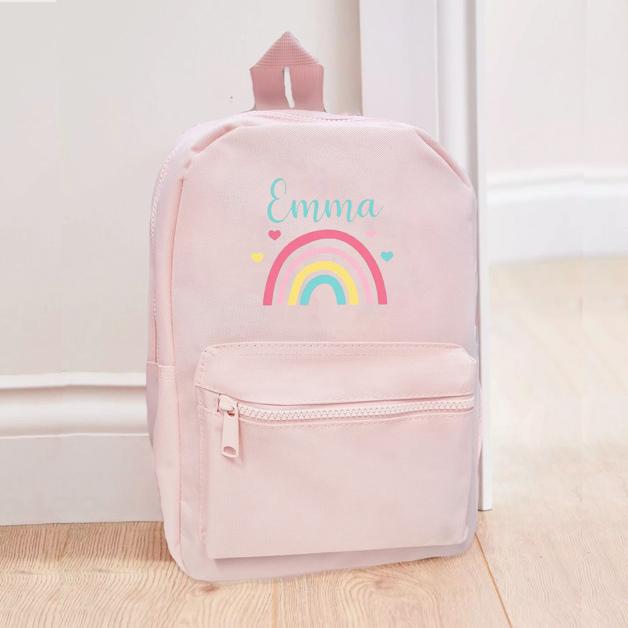 Personalised Rainbow Backpack, Rainbow School Bag, Rainbow Rucksack, Girls School Backpack, Children Student Backpack, Rainbow Kids Bags