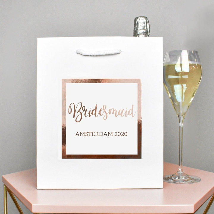 Rose Gold Personalised Bride To Be Gift Bag, DIY Personalised Hen Party Bag, Hen Night Favour Bag, Gold Party Bags and Gifts, Hen Party Gift - Amy Lucy