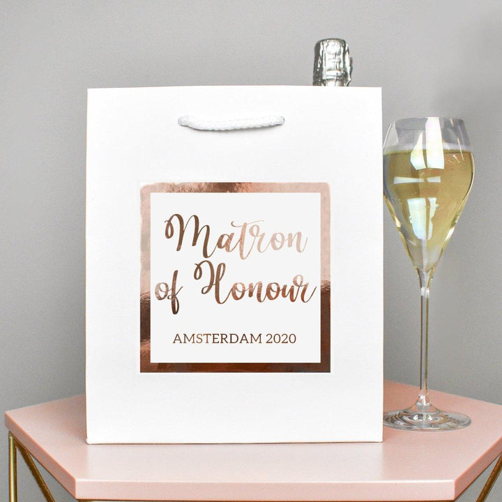 Rose Gold Personalised Bride To Be Gift Bag, DIY Personalised Hen Party Bag, Hen Night Favour Bag, Gold Party Bags and Gifts, Hen Party Gift - Amy Lucy