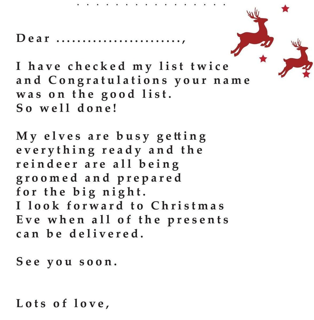 Santa Letter Printable, Christmas Letter Download, Printable Santa Letters, Kids Festive Letter Download, Print Out Santa Letter, Santa Post - Amy Lucy