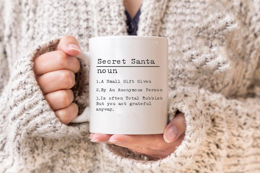 Secret Santa Christmas Mug, Personalised Secret Santa Xmas Mug Gift, Christmas Colleague Mug Gift, Christmas Gifts, Work Gifts, Initial Mug - Amy Lucy