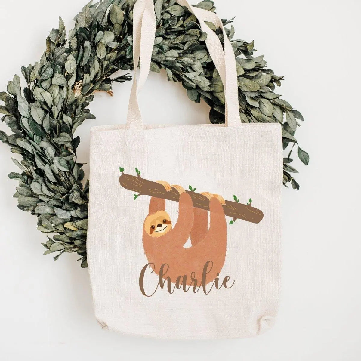 Sloth Personalised Tote Bag, Sloth Gift For Her, Name Canvas Tote Bag, Sloth Style Tote Bag, Sloth Tote Bag, Pattern Tote Bag, Girls - Amy Lucy