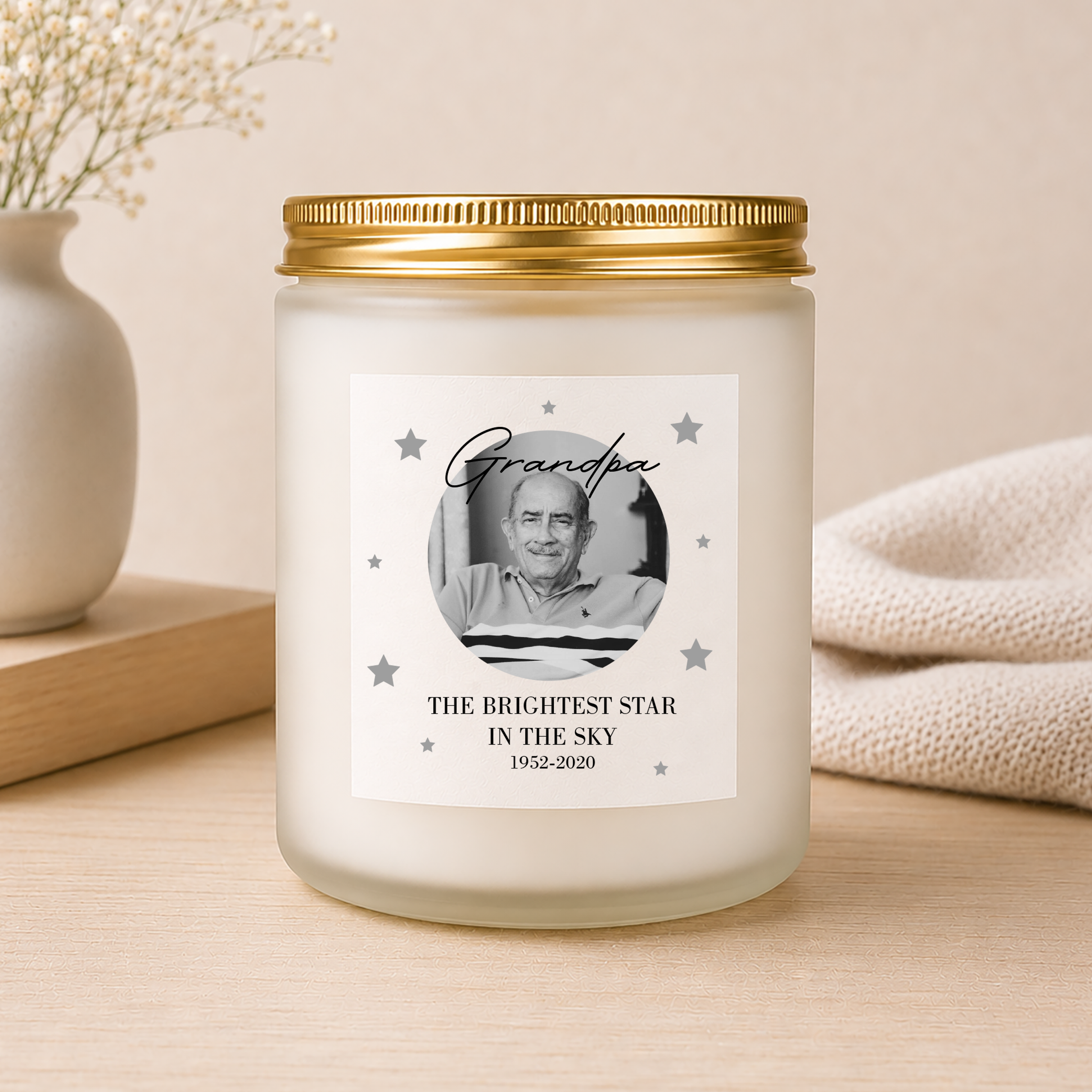 Personalised Lost Love One,Memorial Candle, Christmas Bereavement Gift, Custom Remembrance Candle, Loved One Memorial, Loving Memory Candle