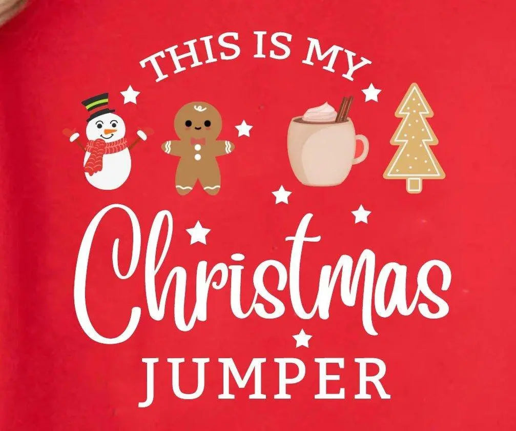 SWEATSHIRT GINGERBREAD MAN Christmas Jumper Red Christmas Jumper Snowmen Sweets Cozy Winter Cookie Xmas Gift Sweatshirts - Amy Lucy