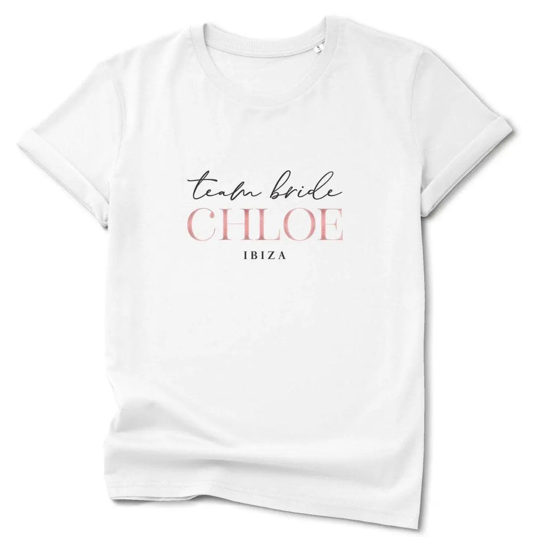 Team Bride T-shirt, Bridal Party T-shirts, Organic Team Bride Tops, Hen Night Team Bride T-shirts, Hen Tops, Maid of Honour Tops, Vegan - Amy Lucy