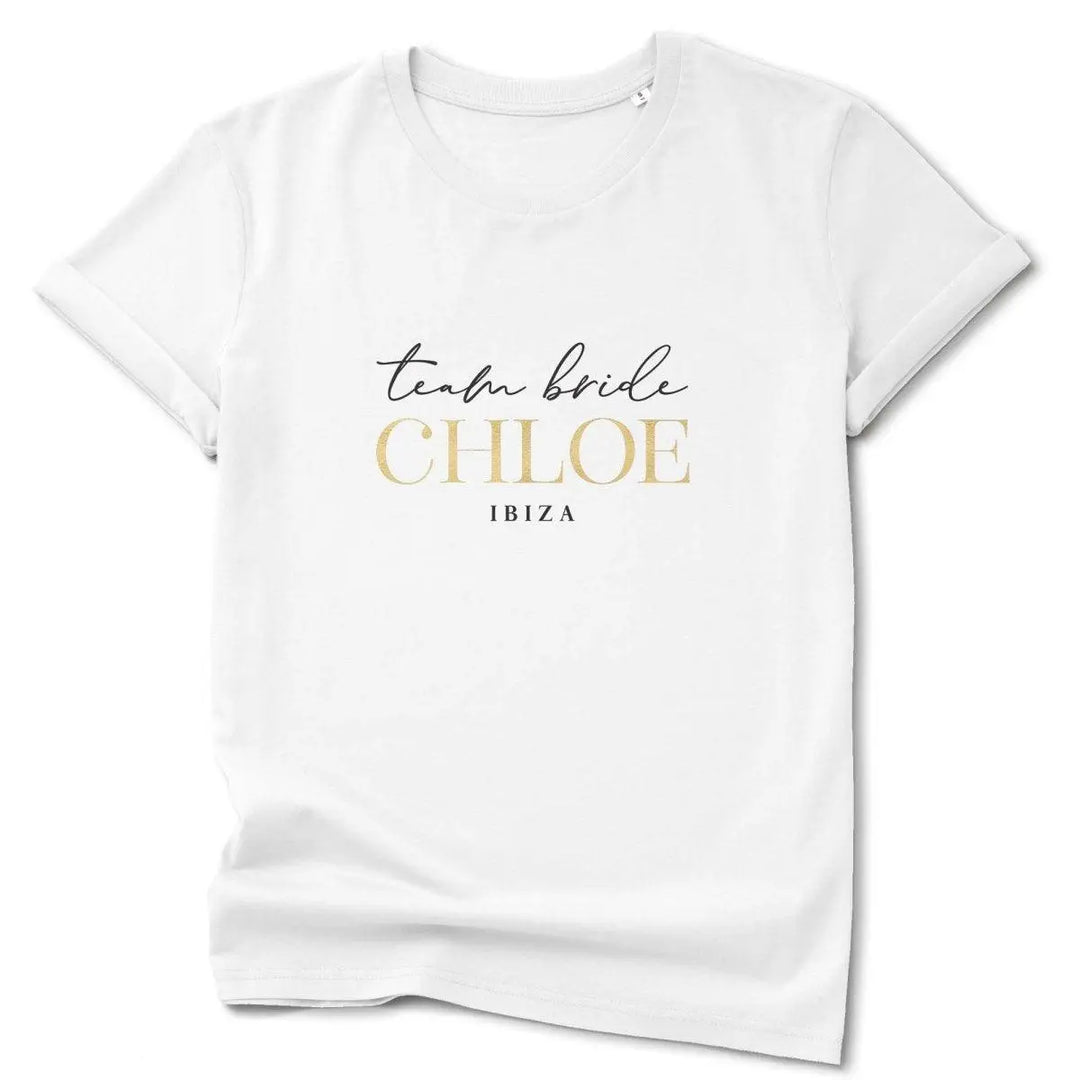 Team Bride T-shirt, Bridal Party T-shirts, Organic Team Bride Tops, Hen Night Team Bride T-shirts, Hen Tops, Maid of Honour Tops, Vegan - Amy Lucy