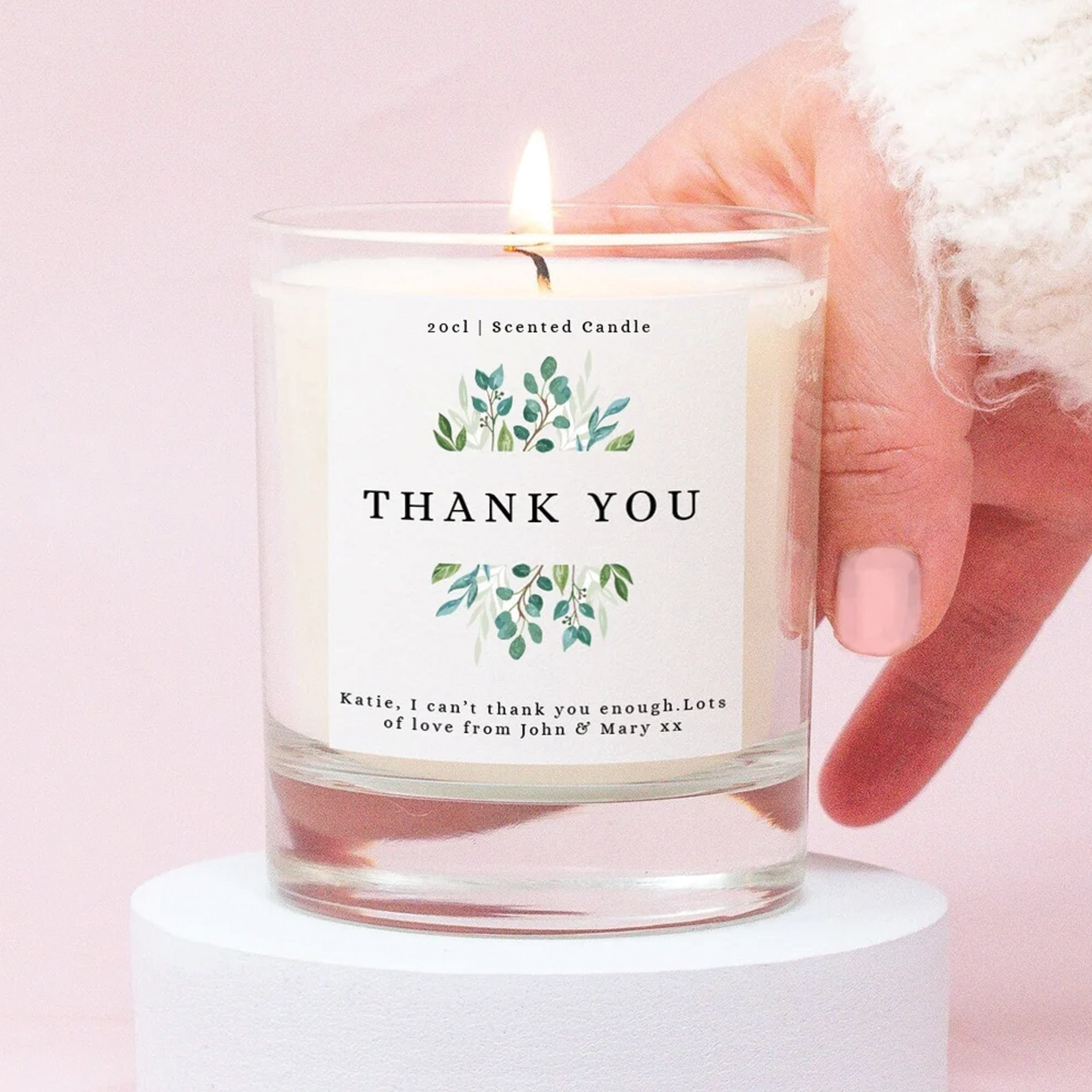 Personalised Thank You Candle, Custom Thank You Gifts, Grateful Gifts, Thank You Friend Gift, Appreciation Gifts, Personalised Candle