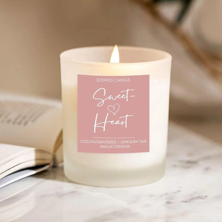 Valentines Sweetheart Candle, Girlfriend Candle, Affirmation Candle, Girlfriend Gift, Valentines Candles, Sweet Plum Scented Candle, Her - Amy Lucy