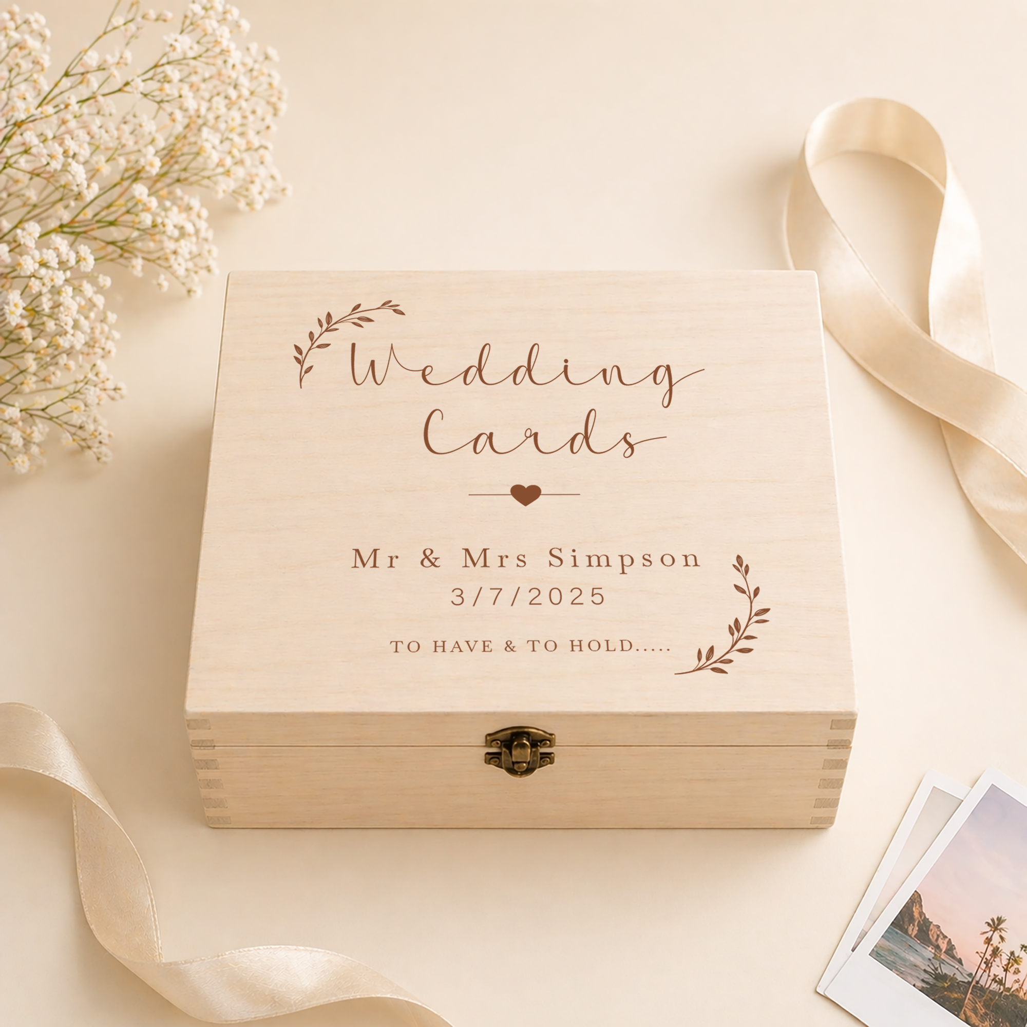Personalised Wedding Cards Box, Wedding Card Box, Wedding Memory Box, Custom Wedding Day Gift, Wedding Day Memory Box, Memory Keepsake,