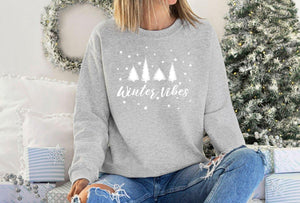 Winter Vibes Sweater, Merry Christmas Sweatshirt, Winter Vibes Christmas Jumper, Winter Sweater, Christmas Sweater, Ladies Jumper, Clothing - Amy Lucy